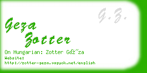 geza zotter business card